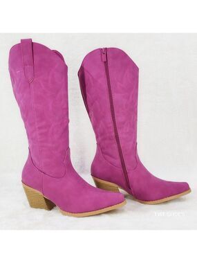 Creekside Fuchsia Pink Cowgirl Mid Calf Western Boots